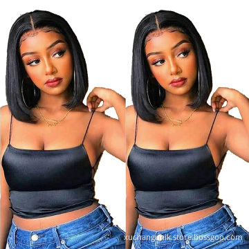 raw human hair short bob lace front wigs for black women,8 inch bob wig human hair, cuticle aligned human hair lace front wig